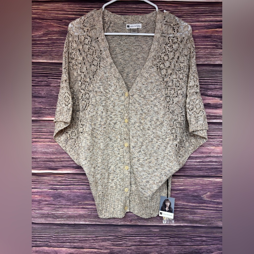 Valerie Bertinelli Beige Knit Sweater L
